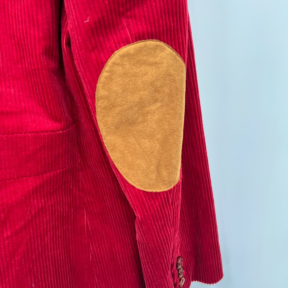 Orvis Red Corduroy With Tan Elbow Patches‎ Blazer Size 12 - Picture 11 of 16